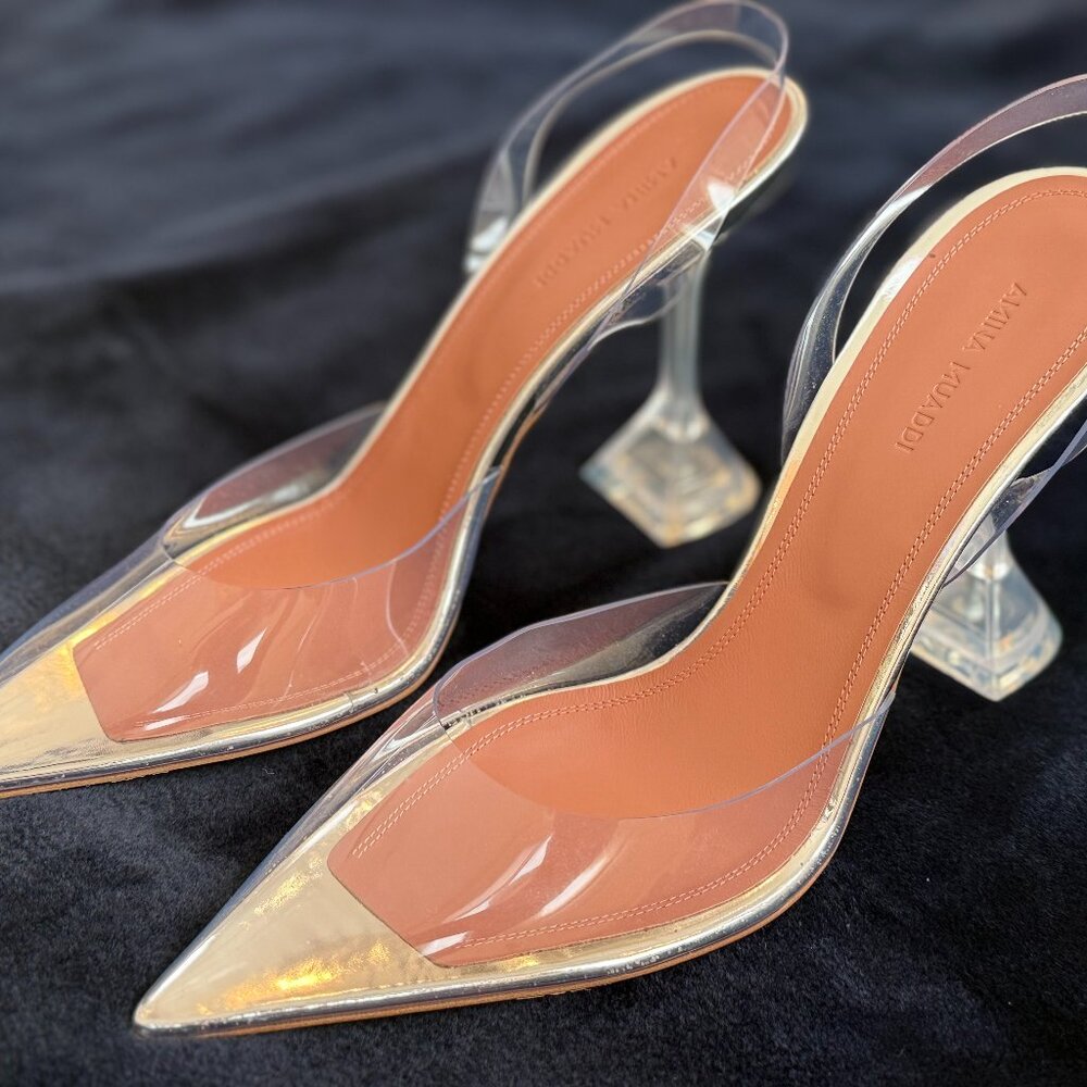 AMINA MUADDI SIZE 40 HOLLI GLASS HEEL